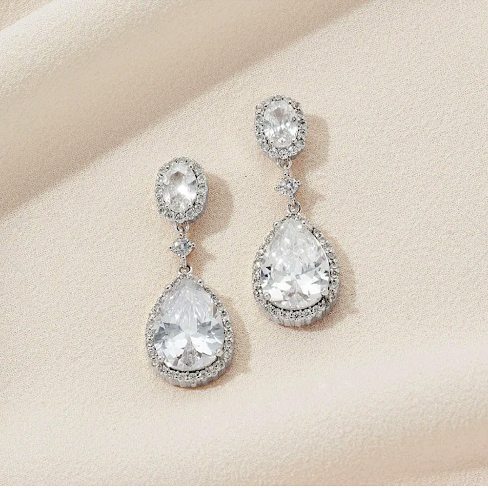 Elegant Silver Teardrop Earrings